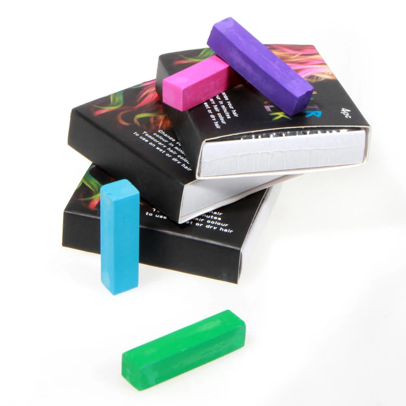 Hot Sale 4 Colors Temporary Hair Chalk Set Soft Hair Crayons Chalk Pastel Painting Professional Blue Hair Dye Coloured Hair Dye