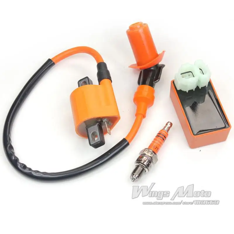 Racing Ignition Coil +CDI+ 3 elctrode Spark Plug GY6 50 150cc Scooter