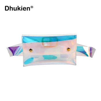 

Fashion Women Waist Bag Ladies Transparnet Fanny Pack Girl PVC Laser Clear Belt Bag Mini Holographic Bag
