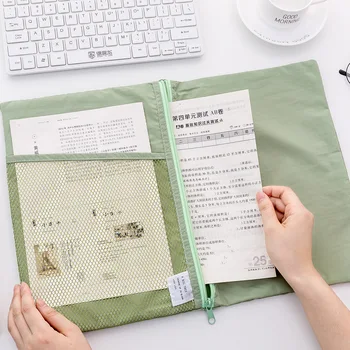 

New Office Learning multifunctional A4 grid foldable document bag information file storage bag