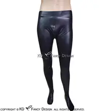 Черные сексуальные латексные леггинсы с носками для ног резиновые штаны джинсы брюки Нижняя часть CK-0024