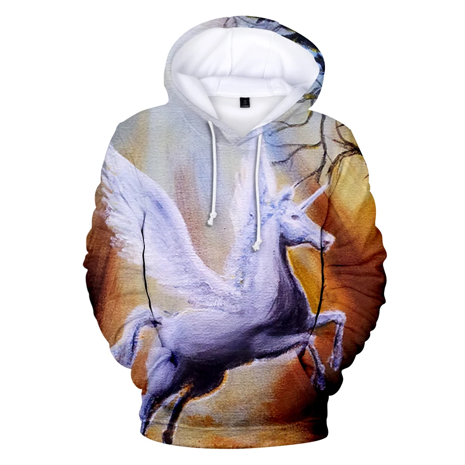  Aikooki Hot Sale Unicorn 3D Hooded Sweatshirt Men And Women personality Lucky Unicorn Print Long Sl