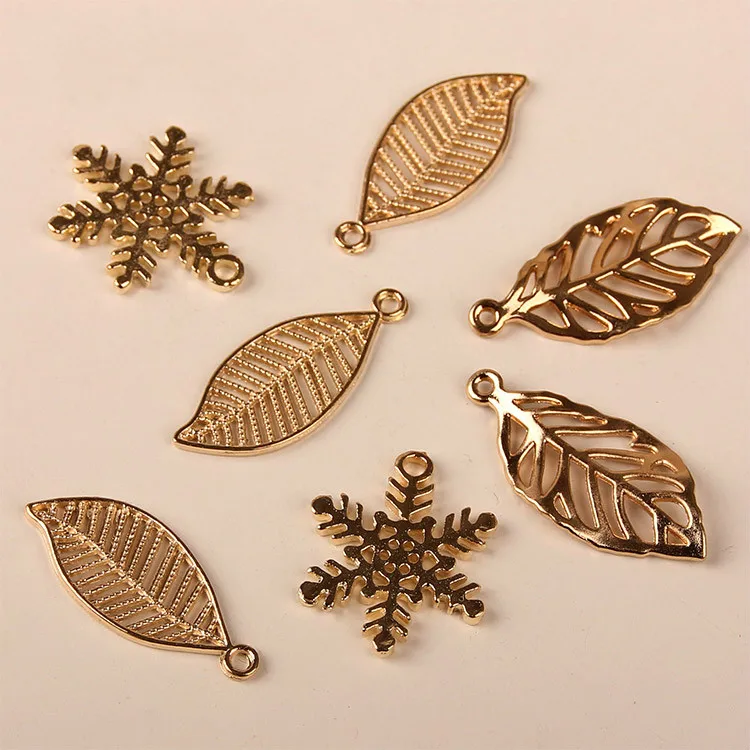 

Korean manual hair hairpin DIY alloy leaf pendant bow accessories new