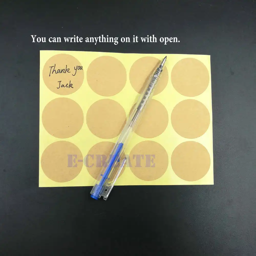 180~Blank circle Kraft Label Sticker Hand Made DIY ~35mm