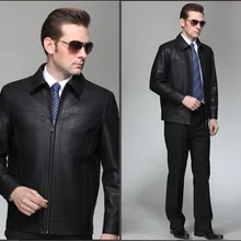 Весенне-осенняя мужская кожаная верхняя одежда из овчины, мужское кожаное пальто с отложным воротником, короткое пальто Casaco de Pele de Carneiro