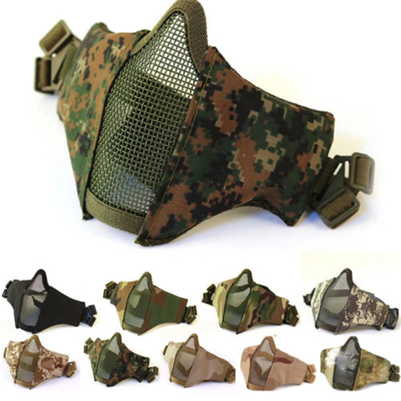 

Tactical Half Face Protective Guard Metal Mesh Mask Cover for Airsoft Paintball Tactical Masks Durable Jungle Desert