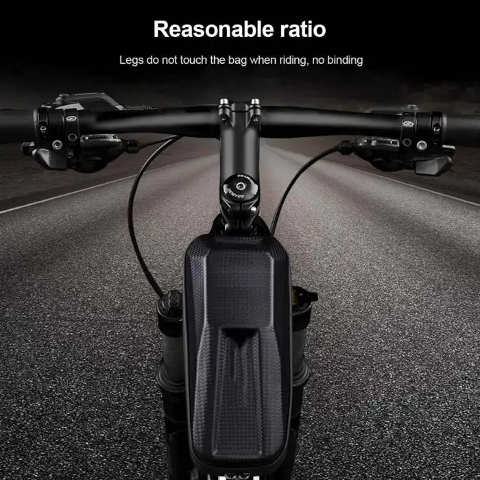 Sale Newly Bike Front Beam Bag Waterproof EVA Wear-resistant Carbon Pattern Bicycle Bag  C55K Sale 11