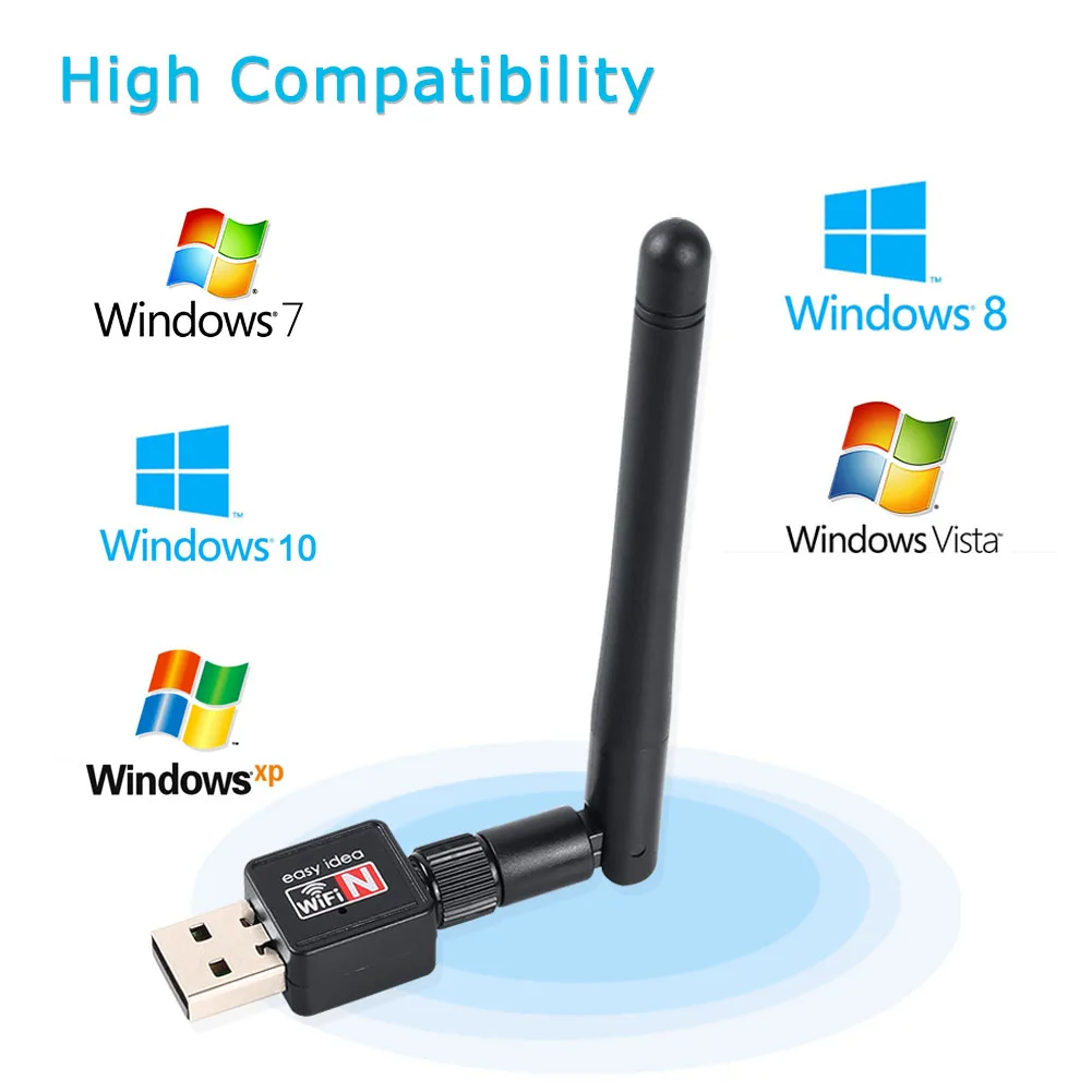 USB Wifi адаптер 150 Мбит/с беспроводная сетевая карта 2,4G мини USB Wifi приемник 2dBi антенна для ПК ноутбука 802,11g/b/n