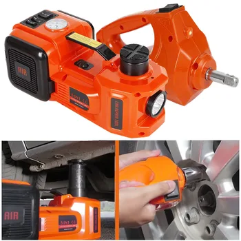 

12V 5.0T Electric Hydraulic Floor Jack and Tire Inflator Pump and LED Flashlight Electric Impact Wrench Car Repair Tool Kit