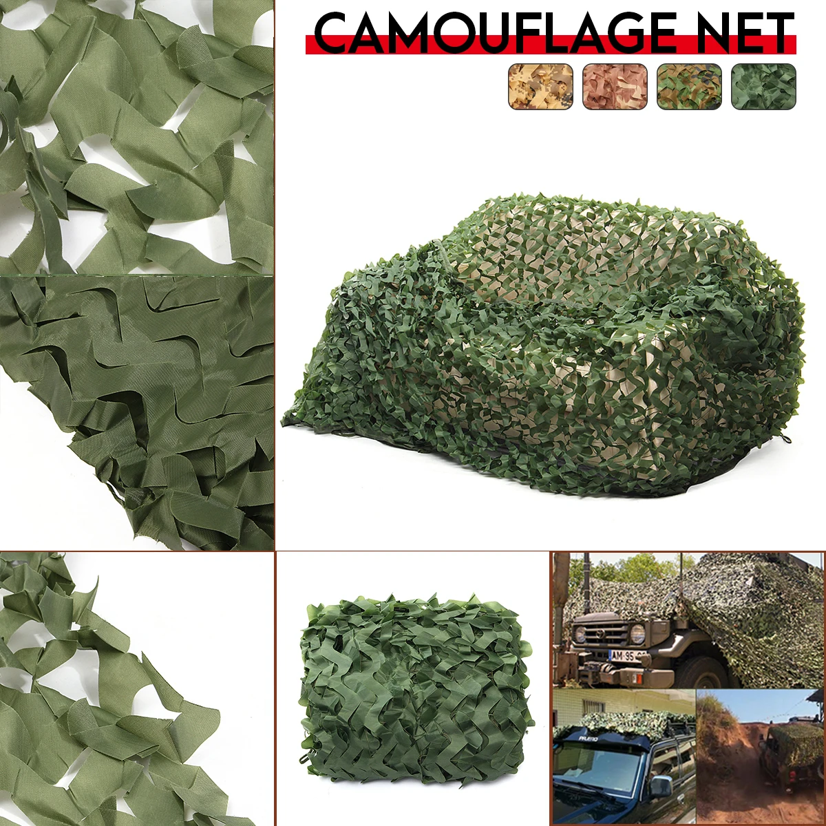 3x3 m/3x5 m/3x6 m/4x6 m الصيد التخييم الجيش الأخضر التمويه نتس كامو صافي سيارة تغطي الشمس المأوى الجنبات الغابة ترك صافي