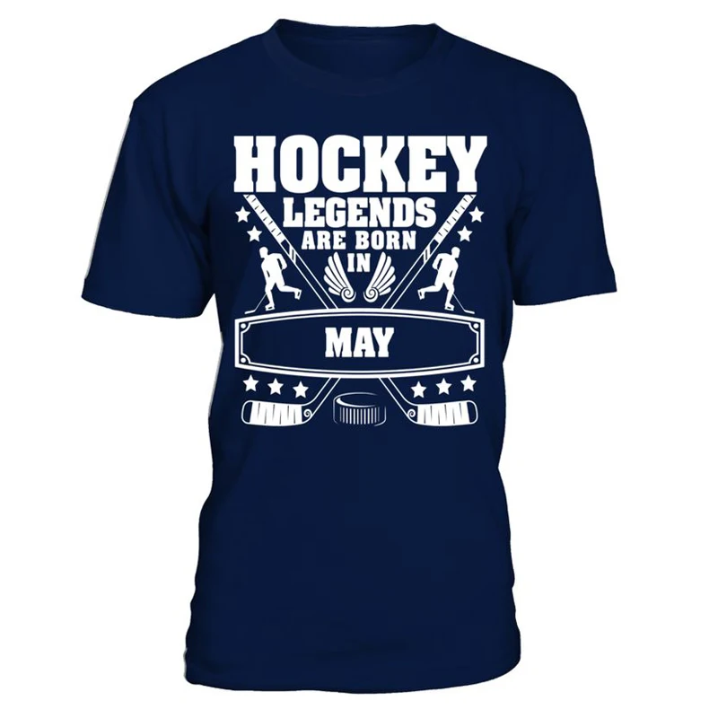 Хоккейные фанаты хлопковые мужские футболки с печатью логотипов - Цвет: Синий