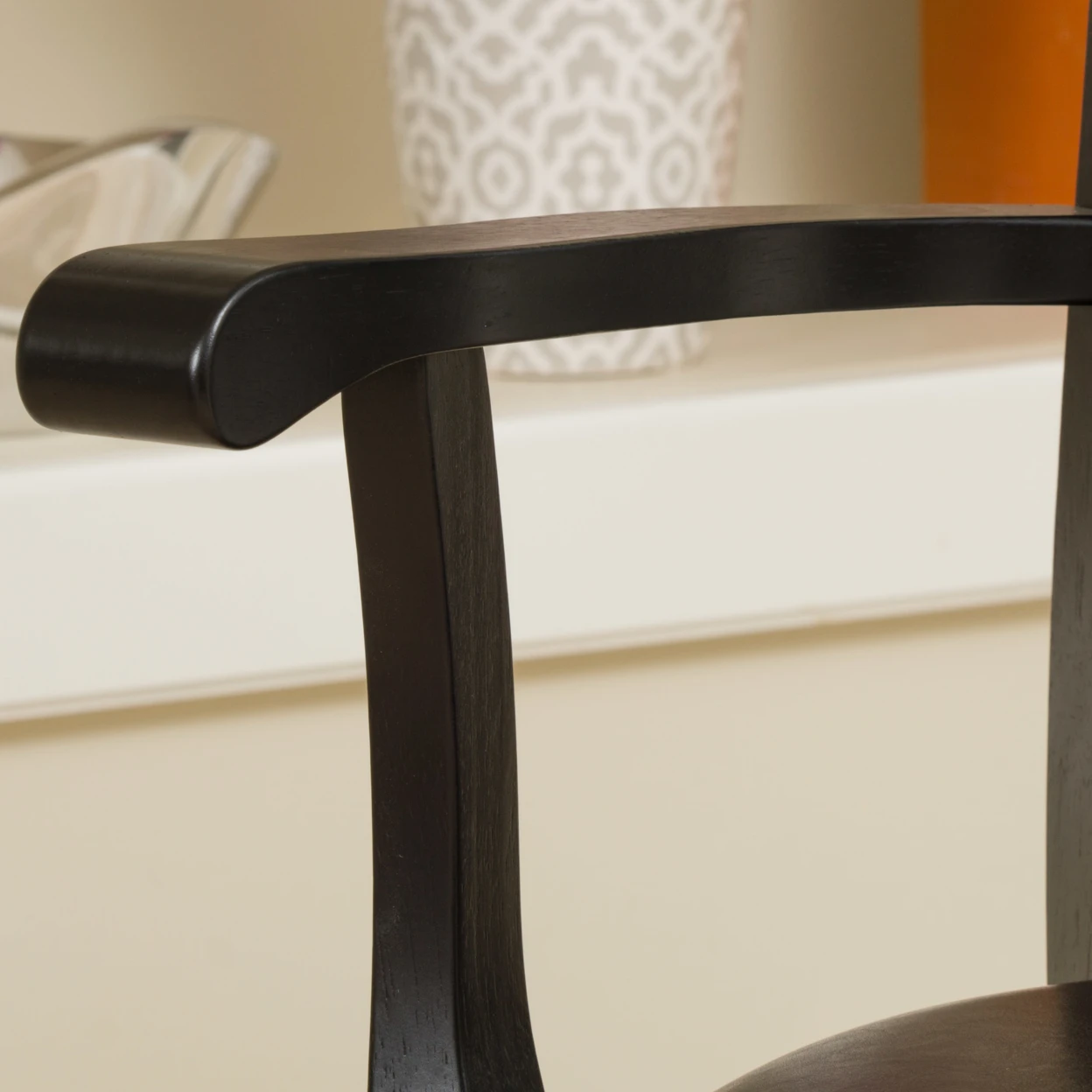 Cody 25-Inch Armed Espresso Leather Swivel Counter Stool (2)