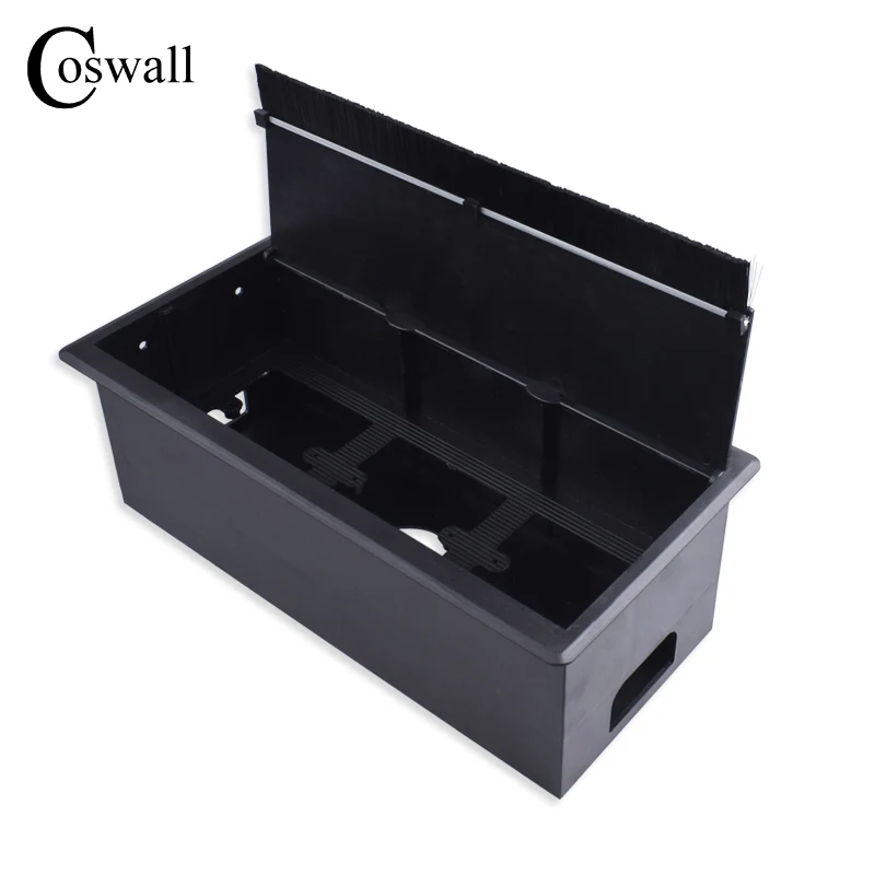 COSWALL серебристый ПК настольный монтажный ящик с тройным ЕС розетка настольный офисный разъем с Пылезащитная кисть