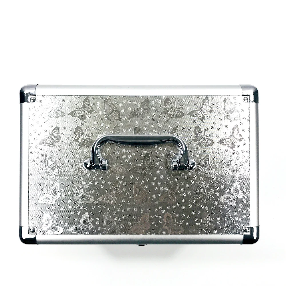 Профессиональный большой емкости алюминиевый сплав косметическая коробка портативный двойной открытый многослойный косметический ящик многофункциональный ящик для инструментов