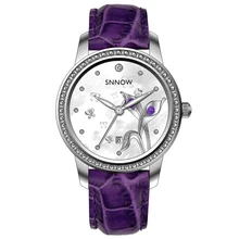 Fashion watches women Luxury Elegant quartz watches Waterproof luminous purple leather calendar leisure CASIMA# 6601