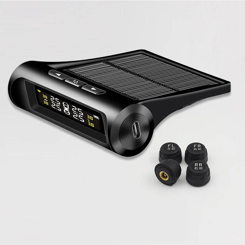 Солнечная TPMS система контроля давления в шинах Беспроводная 4 внешних датчика