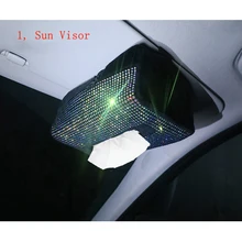 Горный хрусталь солнцезащитный цветной Хрустальный автомобильный держатель коробки ткани подголовник сиденья занавеска из бусин бумажная упаковка ткани