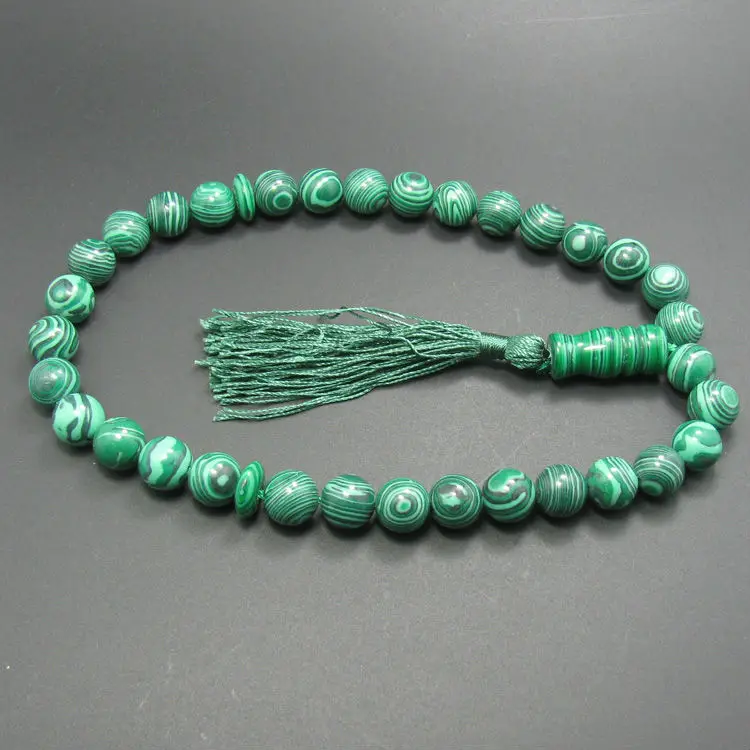 synthetic malachite stone green 33 muslim TESBIH prayer beads Islamic muslim Tasbih Allah Prayer Rosary