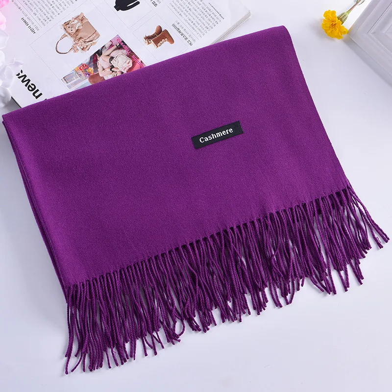 

2018 women scarf soild winter cashmere scarves for ladies neck warm pashmina long shawl wraps bandana foulard female head hijab