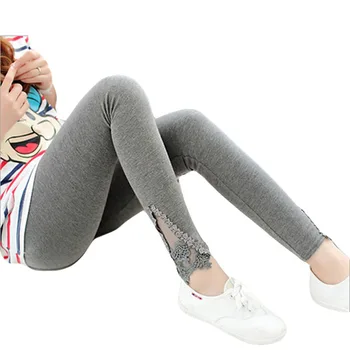 

Women Leggings Irregular Sides Lace Leggings Hollow Out Design Modal Upscale Women Pants pantalon calzas mujer BG114