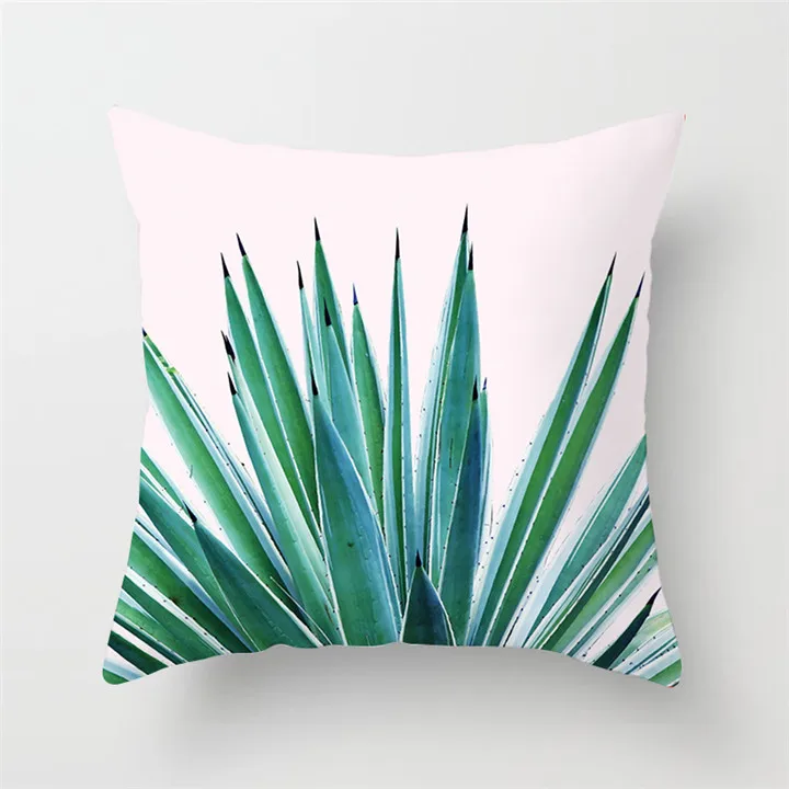 Fuwatacchi Green Cactus Cushion Cover Tropical Plant Pillow Cover for Home Chair Sofa Decorative Pillows Birds Pillowcases