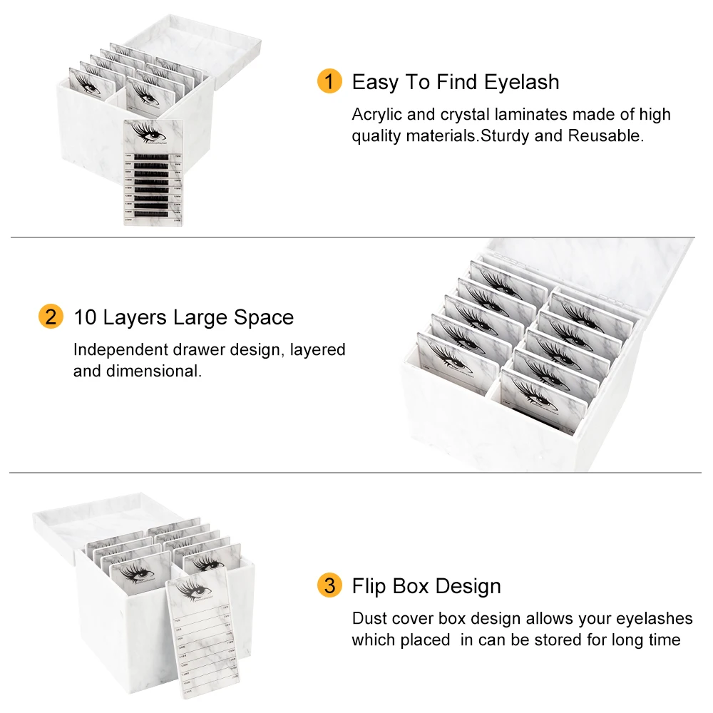 Zwellbe 10 слоев наращивание ресниц коробка для хранения ресниц Клей поддон держатель макияж дисплей контейнер прививки ресниц Коробка Чехол