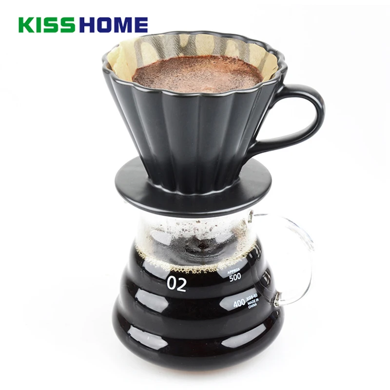 

Petal Shaped Coffee Filter Cup Ceramic Espresso V60 Funnel Drip Hand-punch 1-4 Filters Cups Professional Competition Accessories
