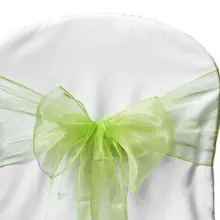 100 шт органза яблочно-зеленая стул пояса лук для свадьбы/вечерние банкетные украшения для стульев Свадебные вечерние перевязь