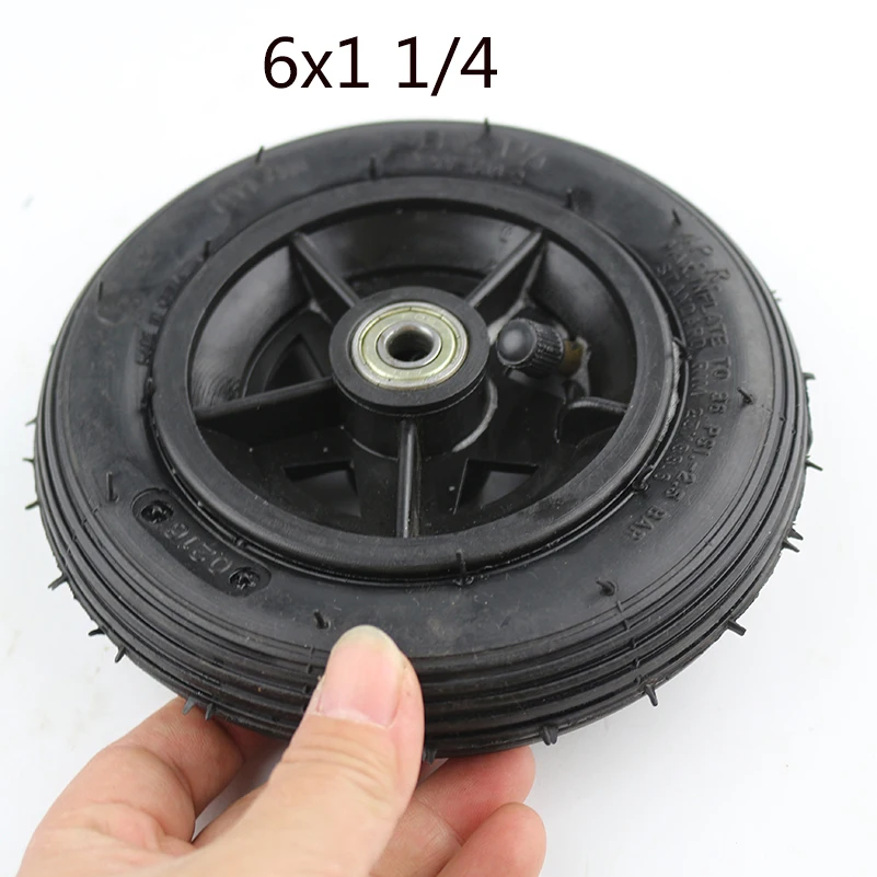 

High quality 6x1 1/4 tyre 6 Inch Pneumatic Tire Motorcycle 150MM Scooter Inflation Wheel With Hub With Inner Tube Electric Scoo