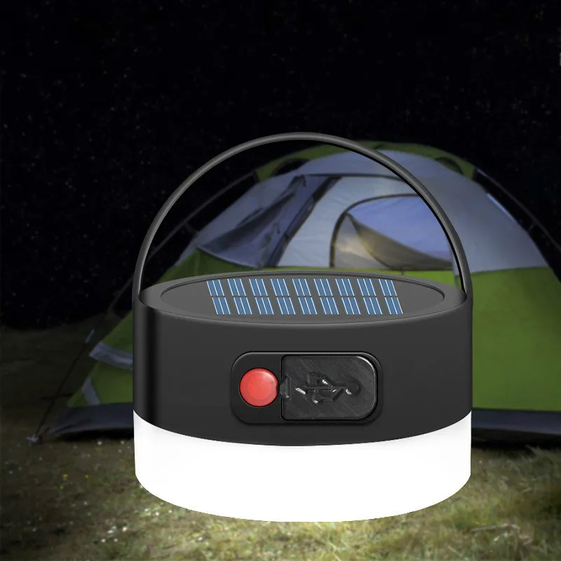 

New Portable Camping Light Solar Powered Lantern LED Mini Hanging Lamp for Tent Lamp Solar USB Input Output Ip65 Waterproof