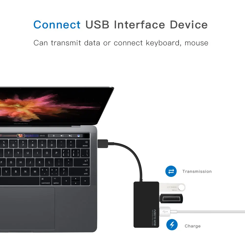 Usb-концентратор USB-C док-станция USB 3,0 4-Порты и разъёмы сплиттер адаптер несколькими портами USB 5 Гбит/с супер Скорость usb-концентратор Тип-концентратор для iMac Тетрадь ноутбук