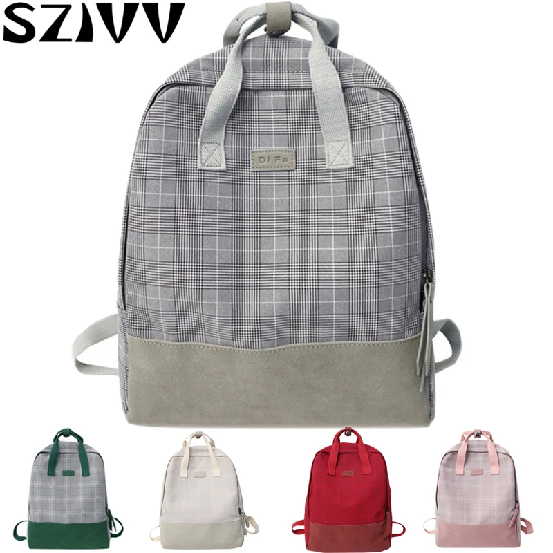 

SZIVV 2019 Brand Hot Sale Women Unisex Lattice Backpack New Trend Teenager School Bag Couples Back Pack Travel Bag Shoulder Bag