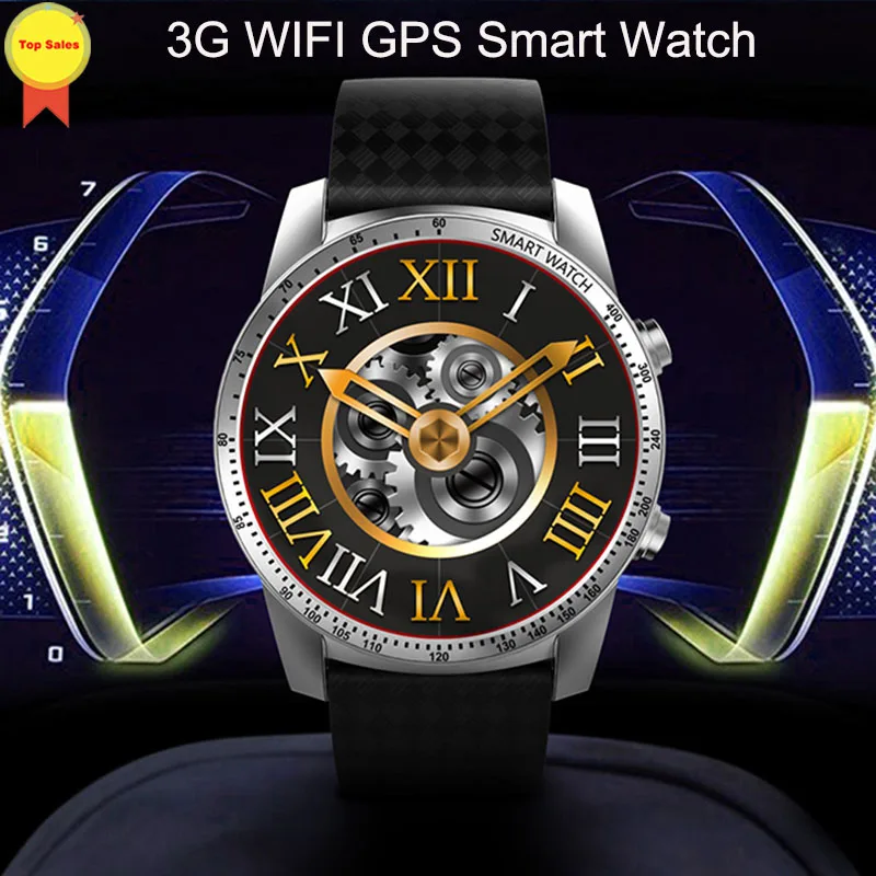 Мужские Смарт часы 3G с функцией телефонного звонка пульсометром GPS Wi Fi