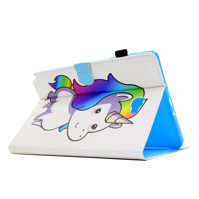 Wekays Cute Cartoon Unicorn Leather Flip Fundas Case For Samsung Galaxy Tab A6 A 6 2016 10.1 SM-P580 P585 Tablet Cover Cases