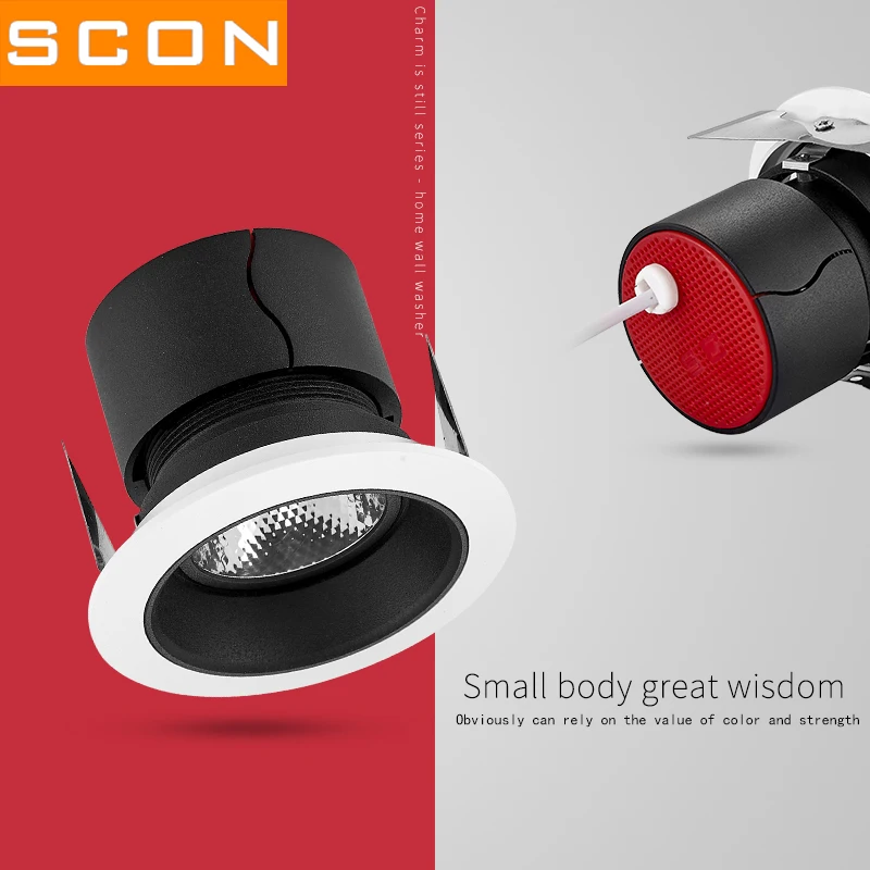 Lâmpada de Teto Quadro sem Emenda sem Fim Scon 9 Embutido Downlight Cob Cri ra 93 Parede Lavagem Hotel Spotlight Luz Interior Led 5 w - 17 Holofotes de LED
