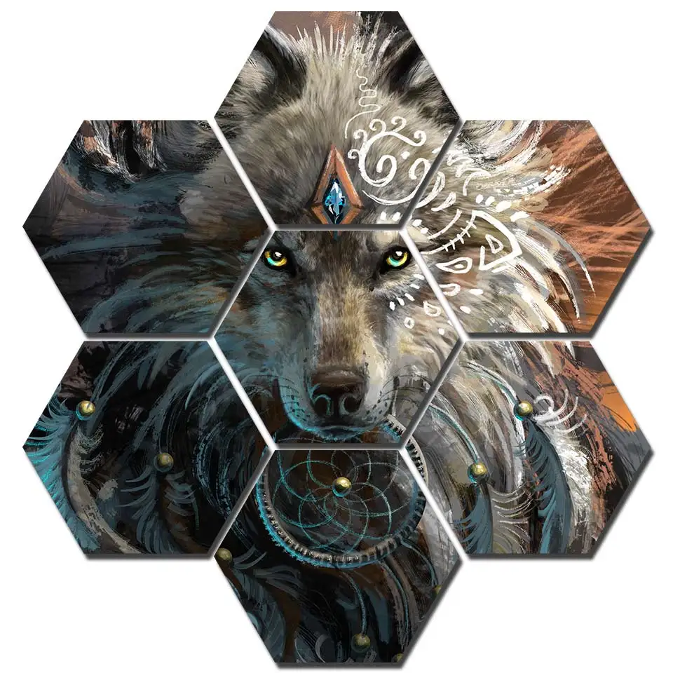 Wolfface Ловец снов прогресс от Sunima Art7 шт холст печать живопись Настенная