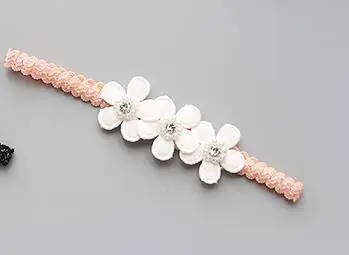 Silicone Anti-lost Chain Strap Adjustable  2022 1 Pcs Baby bow girls Lace Headbands pearl flowers Headband Headwear Hair Band Baby Hair Accessories Girls Christmas Gifts new born baby accessories	 Baby Accessories