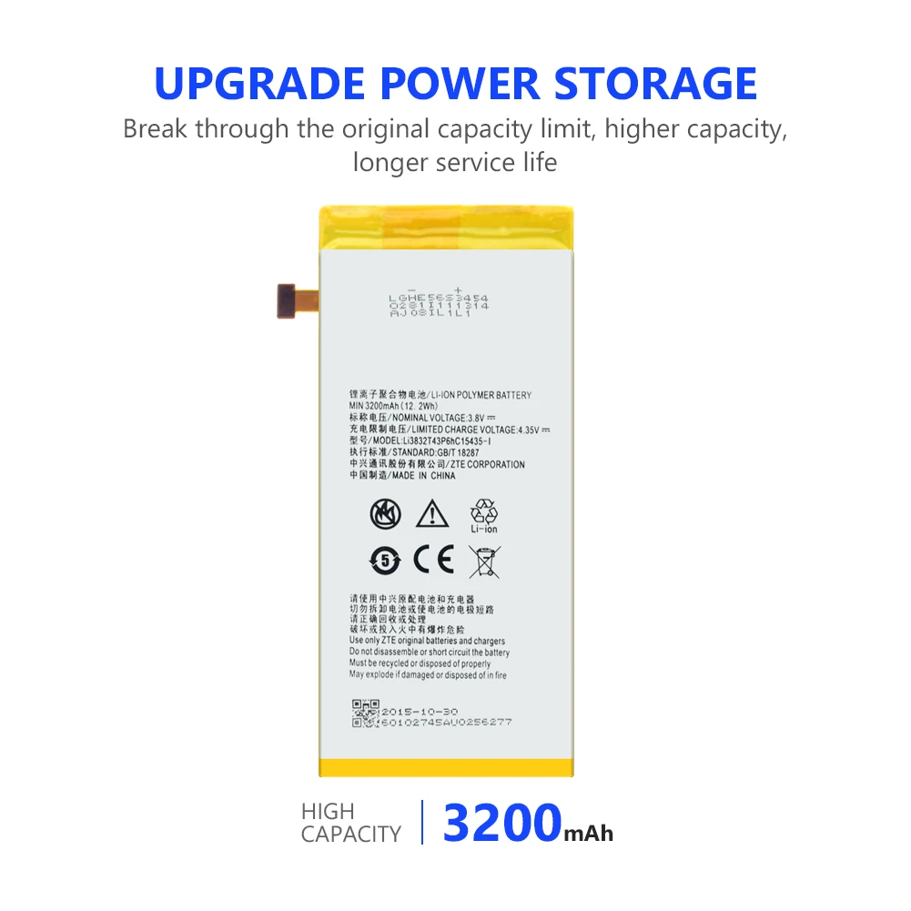 Аккумуляторная Li3832T43P6hC15435 1 батарея литиевый телефон батареи для ZTE M901Q M901C Z787 3 8 V