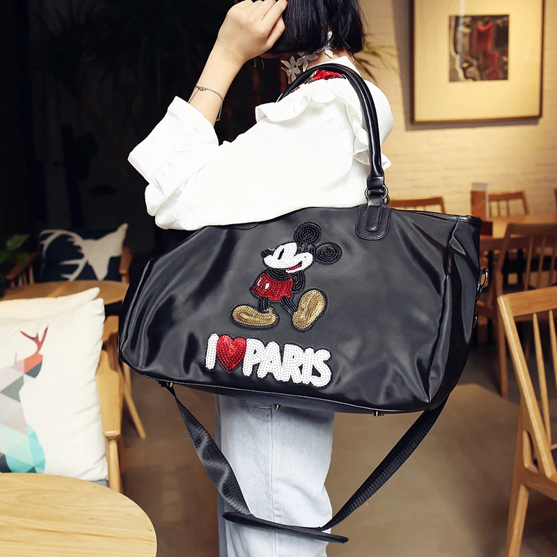 

2019 new Korean version of the style portable handbag large capacity waterproof shoulder bag black Messenger bag