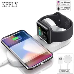 Беспроводной Зарядное устройство для iPhone X 8 9 XS Plus для Apple Watch iWatch 2 10 W Qi Беспроводной зарядное устройство для Samsung S7 S8 S9 плюс Примечание 8 9