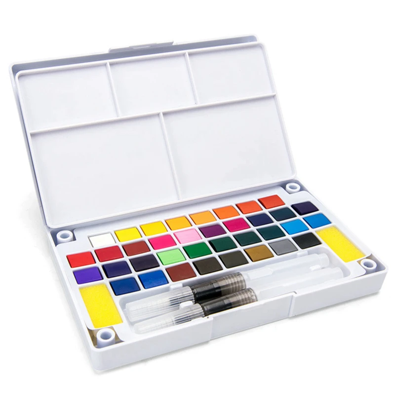 Professional Superior Portable Solid Watercolor Paint Set Paintbrush Bright Color Painting Pigment Set For Student Art Supplies