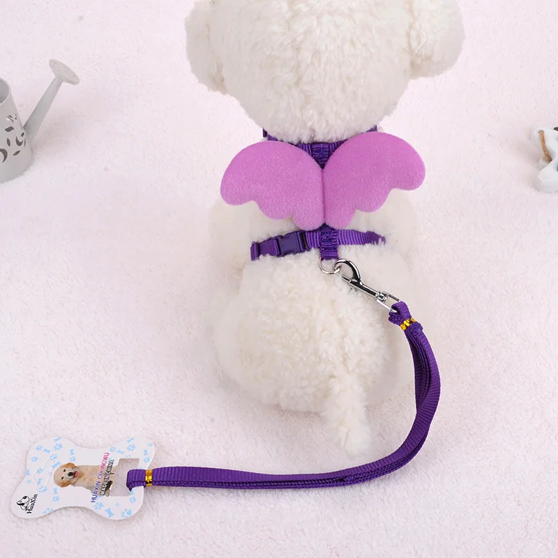 Милый ангел поводки для питомцев, собак и набор воротников поводки для щенков для маленьких собак и кошек дизайнерские регулируемые собаки жгут ПЭТ Accessori - Цвет: purple