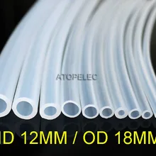 12*18 Гибкий Мягкий пищевой силиконовый шланг трубы ID_12mm OD_18mm прозрачный