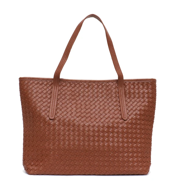 SC Women Large Tote Bag Vegan Leather Handmade Woven Casual Ladies