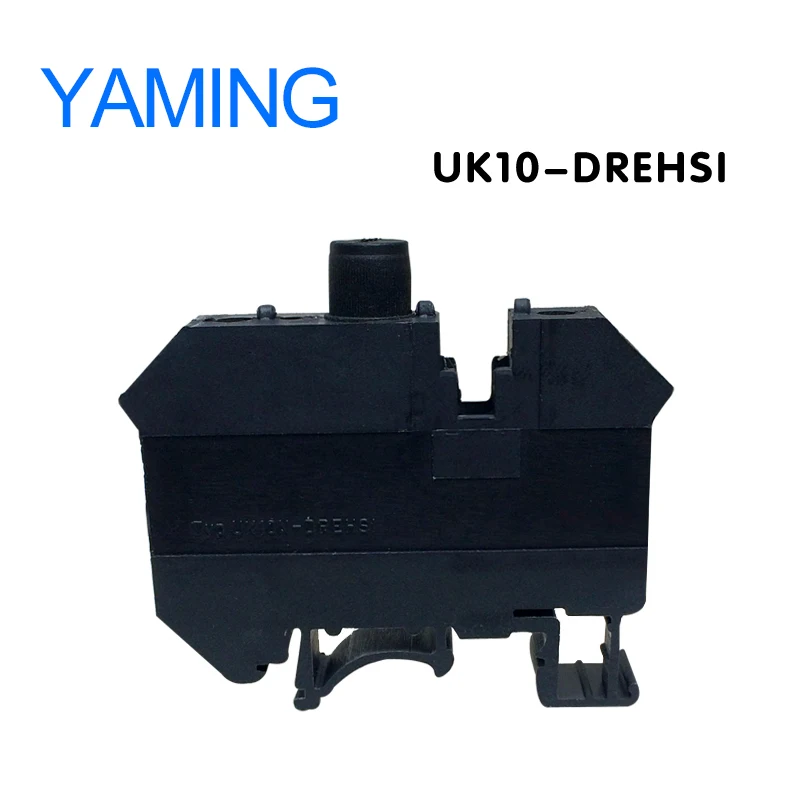 

5PCS UK10-DREHSI (UK-10RD) 10 Square Fuse DIN Rail Universal Terminals Black Connection Terminal Block Lug plate