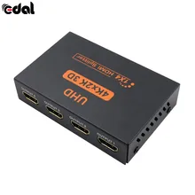 EDAL Newest 3D 4K 2K Full HD 1080p 1X4 HDMI Splitter 4 Ports Hub Repeater Amplifie