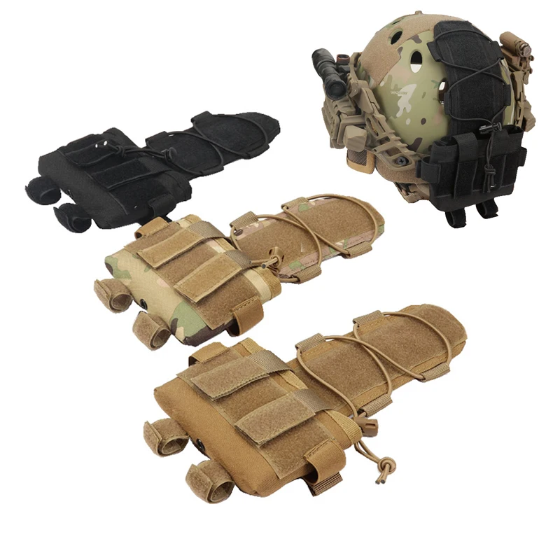 Baratos Bolsa táctica MK2 funda de batería para casco Camo caza Airsoft casco bolsas de baterías