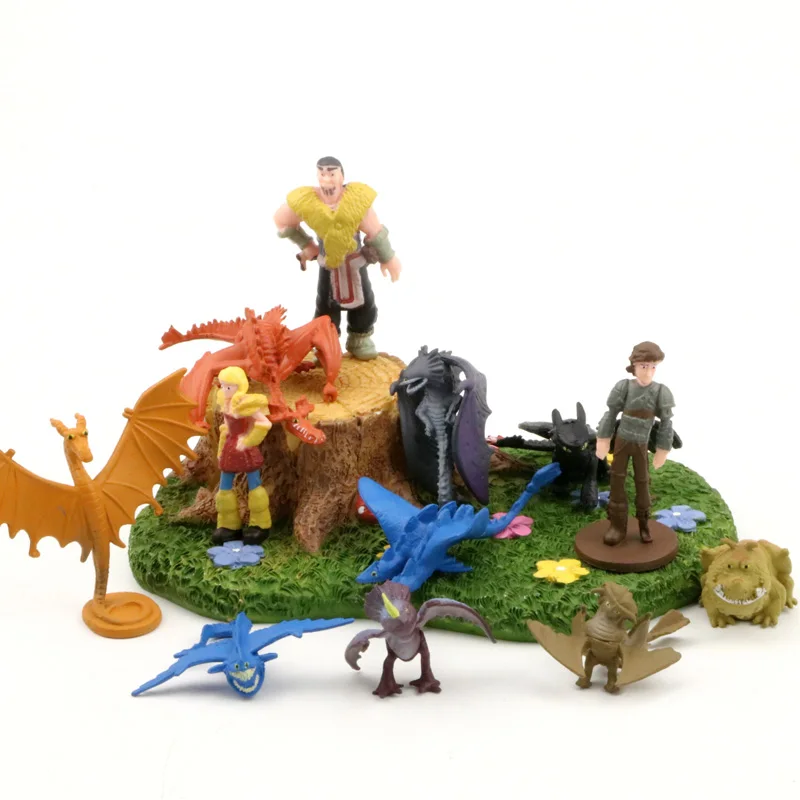 

Wholesale 20 sets Night Fury Toothless PVC model Figure Dragon trainer Movie How To Train Your Dragon figures action toys gifts