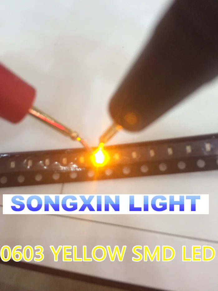 1000 шт. 0603 Желтый SMD led супер яркий 120mcd 2,0~ 2,4 В 580-590nm SMD 0603 led Желтый 0603 диоды 1,6*0,8*0,6 мм светильник лампа