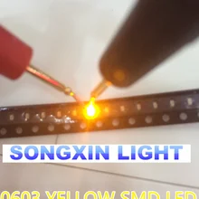 1000 шт. 0603 Желтый SMD led супер яркий 120mcd 2,0~ 2,4 В 580-590nm SMD 0603 led Желтый 0603 диоды 1,6*0,8*0,6 мм светильник лампа